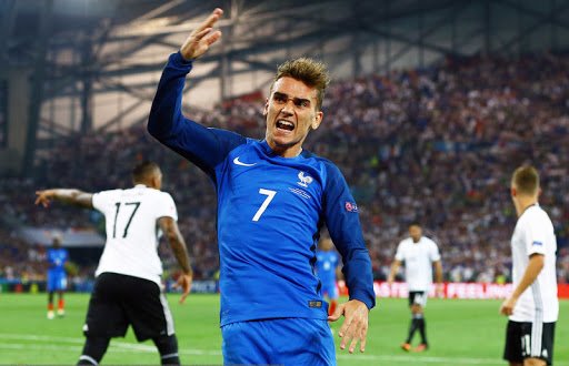 2016782016vsAntoine Griezmann of France reacts during the UEFA Euro 2016 Semi Final match between Ge