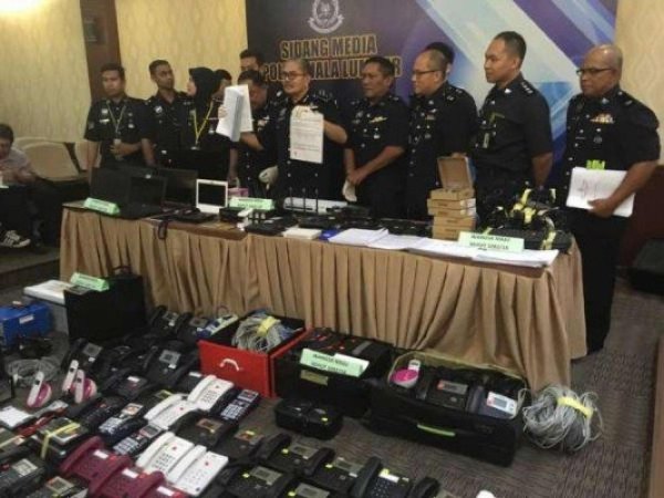 馬來西亞警方破獲公寓內電話賭博投注站